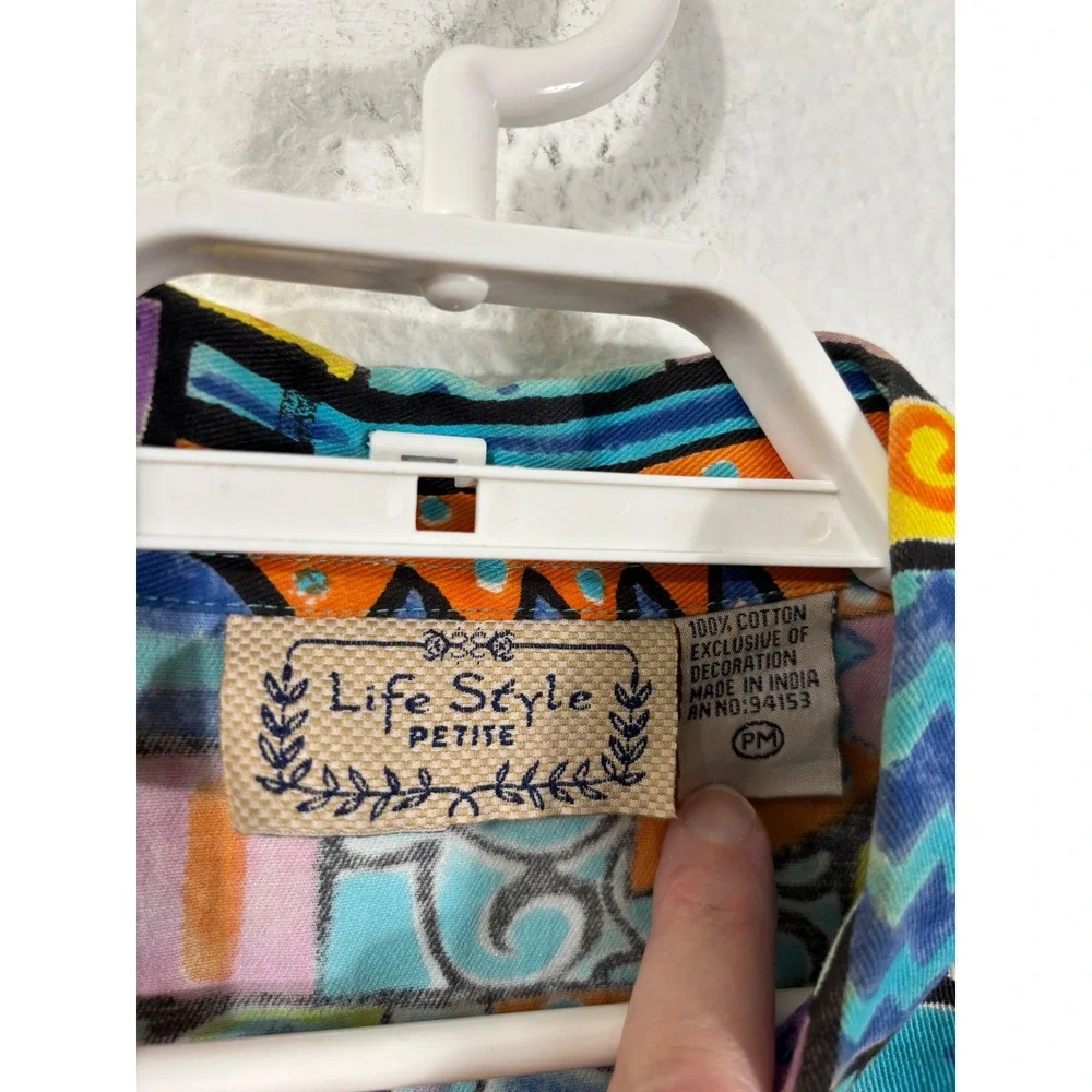 Life Style Jacket‎ Womens PM Multicolor Beaded Tropical Fish Novelty Print Arsty